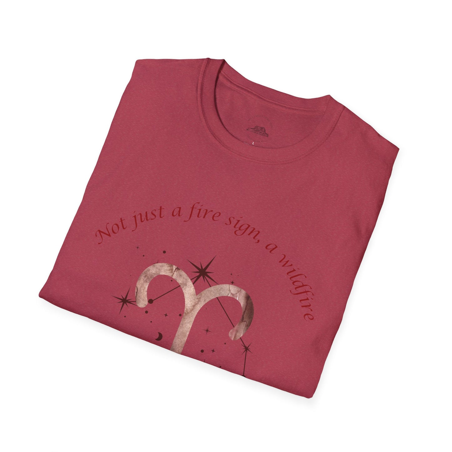 Aries Zodiac T-Shirt, Astrology Tee, Unisex Horoscope Shirt, Celestial Graphic Top, Gifts for Aries, Birthday "Not just a fire sign, a wildfire"