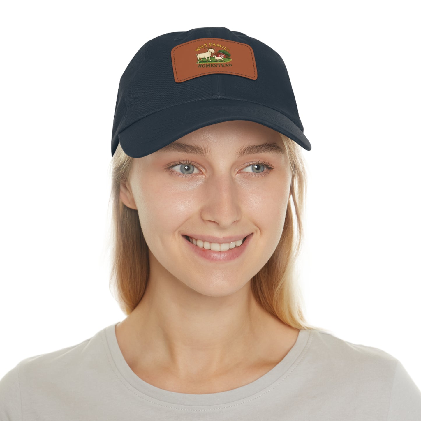 Rustic Dad Hat with Leather Patch | Family Homestead Style, Gifts for Dad, Casual Wear, Unisex Hat, Outdoor Adventures