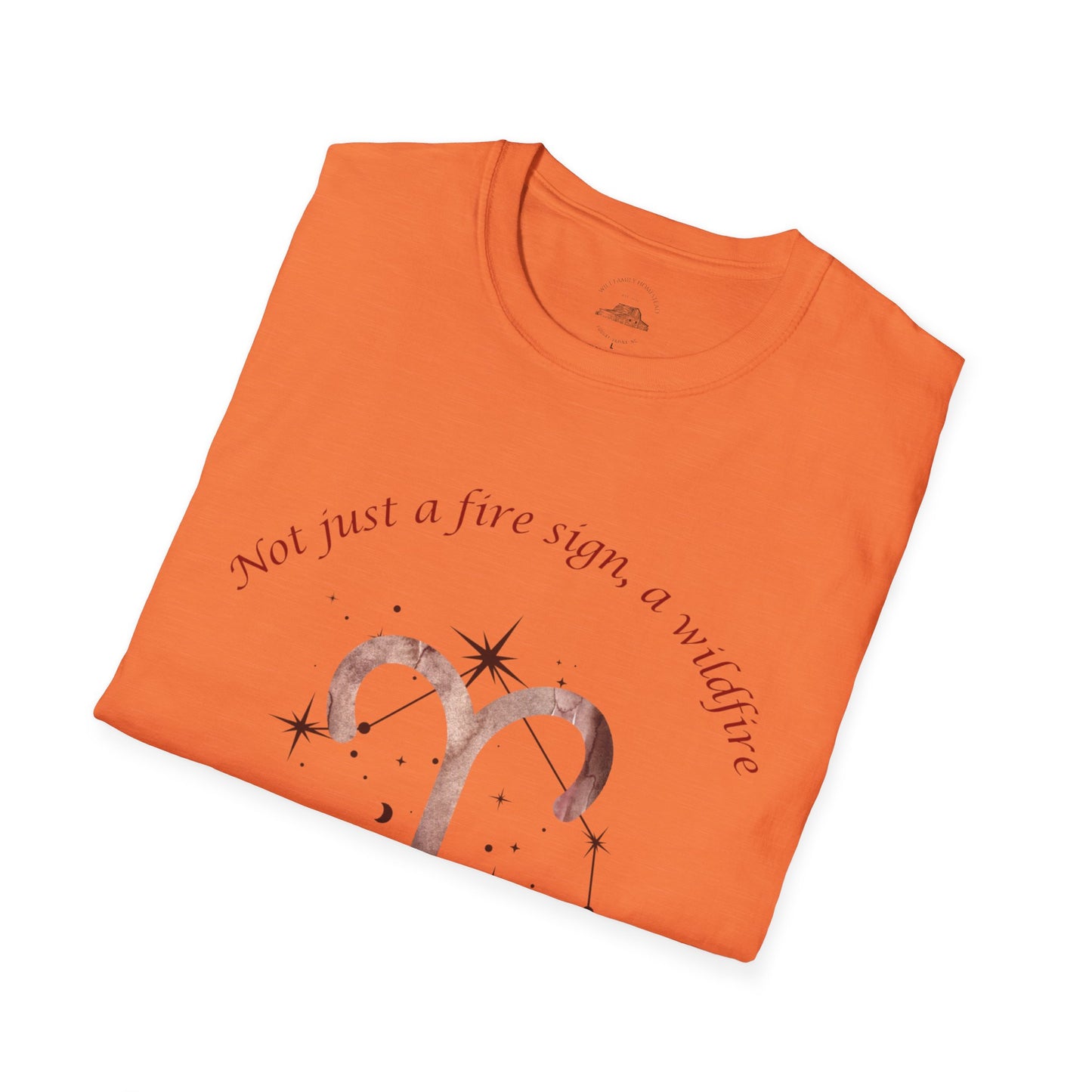Aries Zodiac T-Shirt, Astrology Tee, Unisex Horoscope Shirt, Celestial Graphic Top, Gifts for Aries, Birthday "Not just a fire sign, a wildfire"