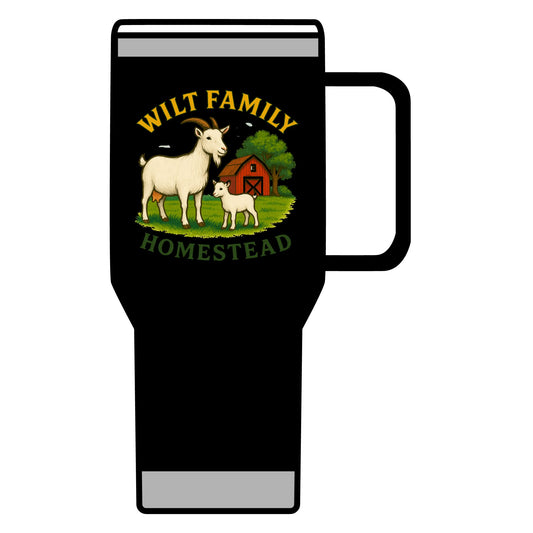 Wilt Family Homestead 20oz Travel Mug – Goat Farm Logo Insulated Tumbler