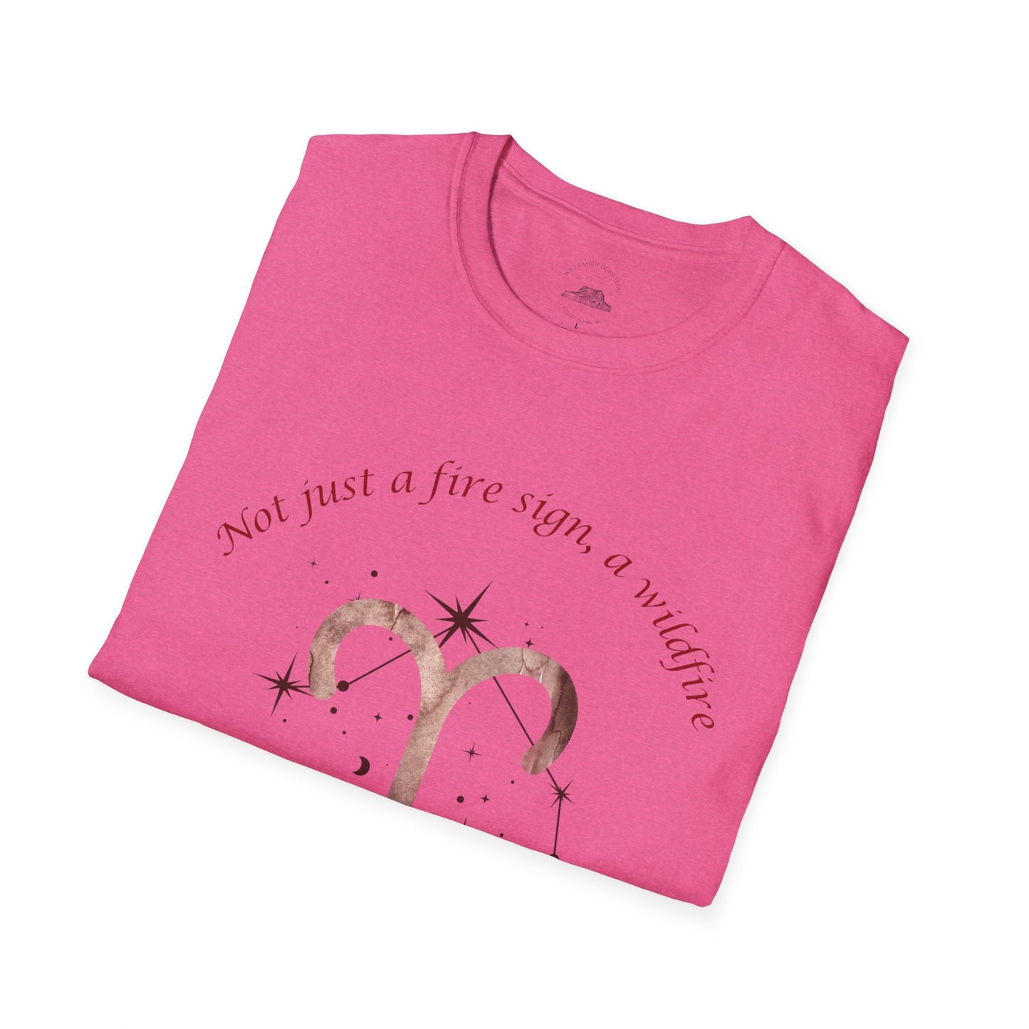 Aries Zodiac T-Shirt, Astrology Tee, Unisex Horoscope Shirt, Celestial Graphic Top, Gifts for Aries, Birthday "Not just a fire sign, a wildfire"