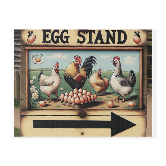 Yard Sign, Chicken Coop Decor, Farmhouse Garden Marker, Egg Stand Directional Sign, Rustic Outdoor Signage