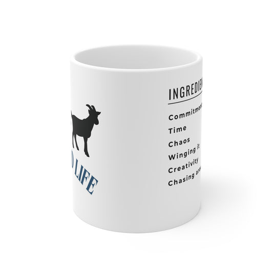 Homestead Life Mug 11oz with ingredients list