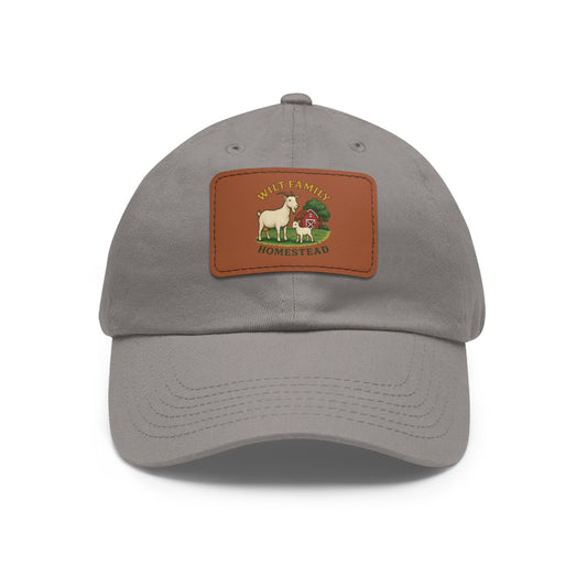 Rustic Dad Hat with Leather Patch | Family Homestead Style, Gifts for Dad, Casual Wear, Unisex Hat, Outdoor Adventures