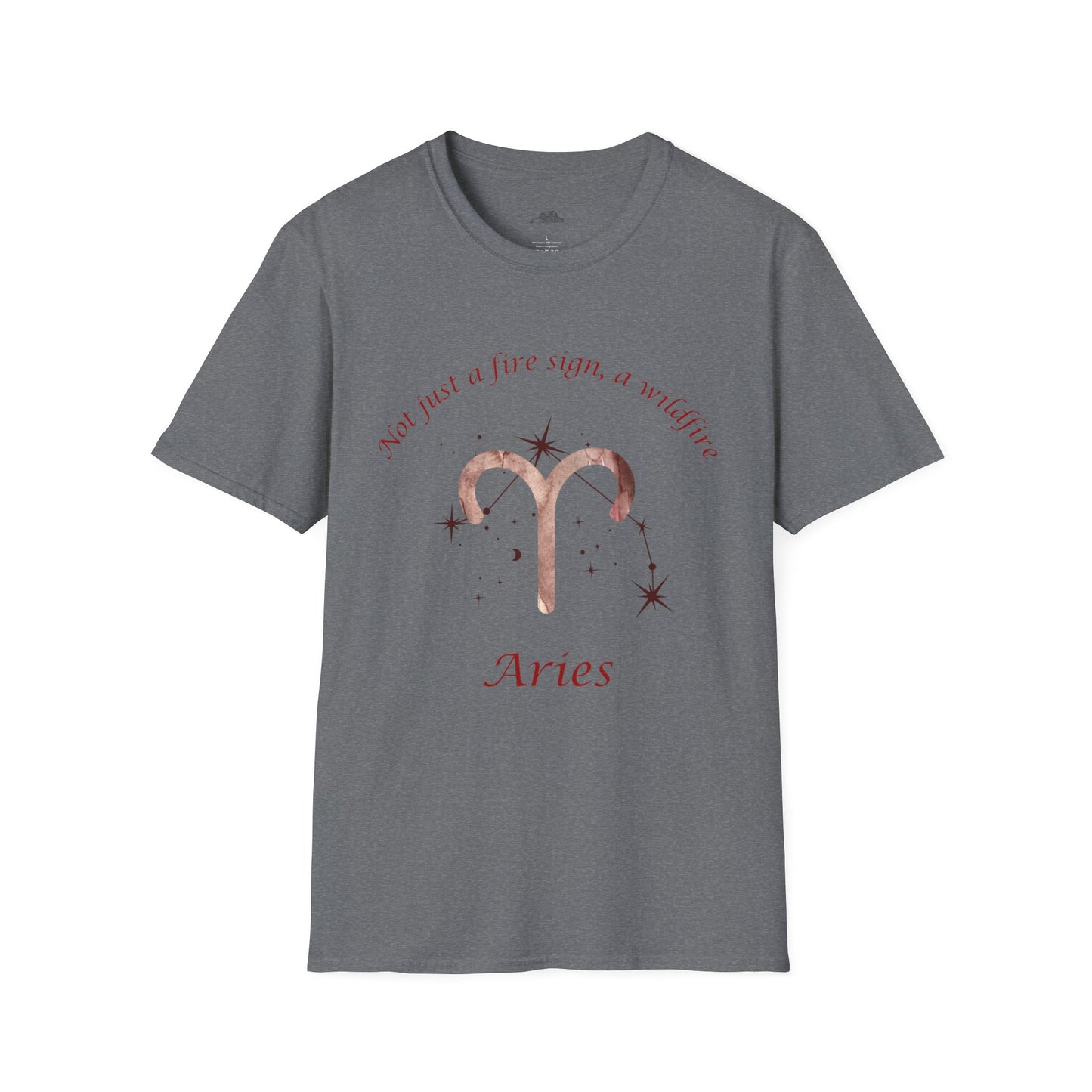 Aries Zodiac T-Shirt, Astrology Tee, Unisex Horoscope Shirt, Celestial Graphic Top, Gifts for Aries, Birthday "Not just a fire sign, a wildfire"
